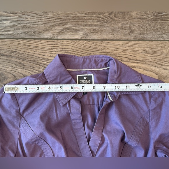Express Purple Fitted Button-Down Shirt - Picture 13 of 15